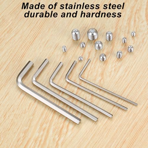 240 Pcs Set Screws Assortment Kit (M3, M4, M5, M6, M8) with Allen Keys–Durable Metric Cup Point 304 Stainless Steel for Bathroom Fixtures, Light Fixture Screws,Door Knobs, Faucets, Plumbing, and More - size: 12Size（240pcs Stainless Steel）