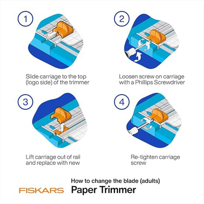 Fiskars Kids Junior Paper Trimmer – Turquoise Safe and Easy Paper Cutter for Crafting and School Projects 7 x 11.5 Inches - style: Jr Paper Trimmer