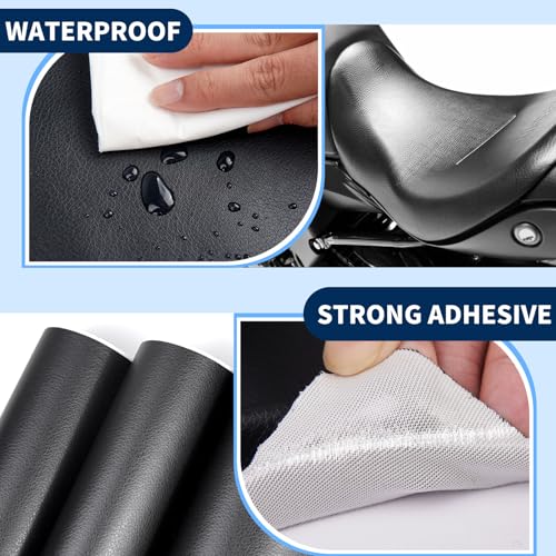 Kangshoon Leather Repair Patches, 17X79 Inch Self-Adhesive Leather Repair Tape, Stretch Vinyl Repair Kit for Couch Furniture Sofas Car Seats (Brown, 17X79 Inch) - color: Brown, size: 17X79 Inch