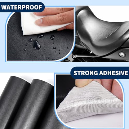 Kangshoon Leather Repair Patches, 17X79 Inch Self-Adhesive Leather Repair Tape, Stretch Vinyl Repair Kit for Couch Furniture Sofas Car Seats (Coffee, 17X79 Inch) - color: Coffee, size: 17X79 Inch