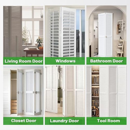 30IN Bi-fold Door Track Kit, 1Kit White Bi-fold Door Hardware Closet Door Track Repair Tool Kit Included Full Accessories - size: 30IN - 1Kit