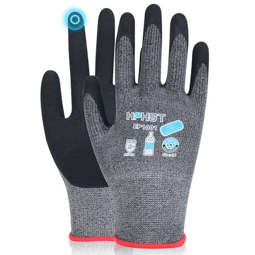 Work Gloves for Women, Eco Friendly Safety Work Gloves with Breathable Rubber Coated, Smart Touch,3 Pairs - color: Dark Gray, size: Medium