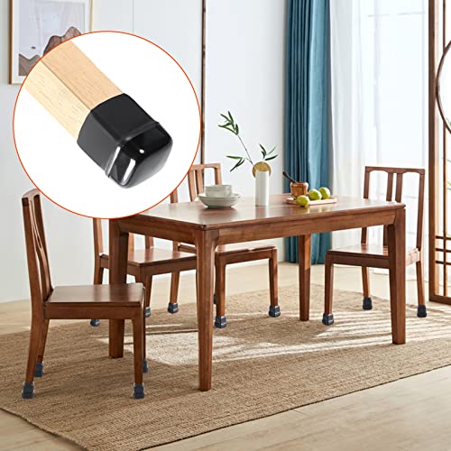 Ezprotekt 24 Pcs Chair Sliders for Carpet, Square Chair Glides for Carpet, Teflon Furniture Pads Glides, Bar Stool Protectors Caps, Furniture Sliders for Chair Table Desk Black (S Fit: 0.55"- 0.75") - size: S - Black