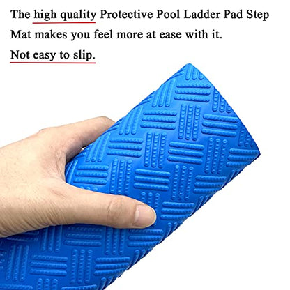 Swimming Pool Ladder Mat - Protective Pool Ladder Pad Step Mat with Non-Slip Texture, Blue Medium Pool Step Mat, Pool Liner Protection Mat (36 X 24 inch) - size: 36 X 24 inch