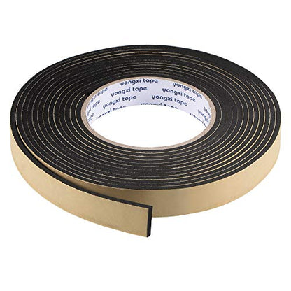 uxcell Sealing Foam Tape 20mm Wide 3mm Thick 5m/16.4ft Long, EVA Self Adhesive Weather Strip for Window Door Insulation - size: 20mmx3mmx5m