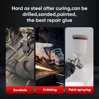 Metal Glue, Heavy Duty 2 Part Epoxy Weld Adhesive, High Strength Waterproof Repair Glue for Metal, Plastic, Ceramic, Fiberglass, Glass, Wood, Automotive, Plumbing, Construction Projects(1.76oz) - size: metal glue 1PCS