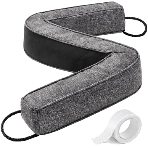 Comfyanno 38” Weighted Under Door Draft Stopper, Fits Front, Bedroom, Interior Door, Easy to Install, Block Cold Air Draft from Bottom Door, 2.2lb, Fits Door Gap up to 3” - Linen Gray - color: Linen Gray, size: 38 Inch