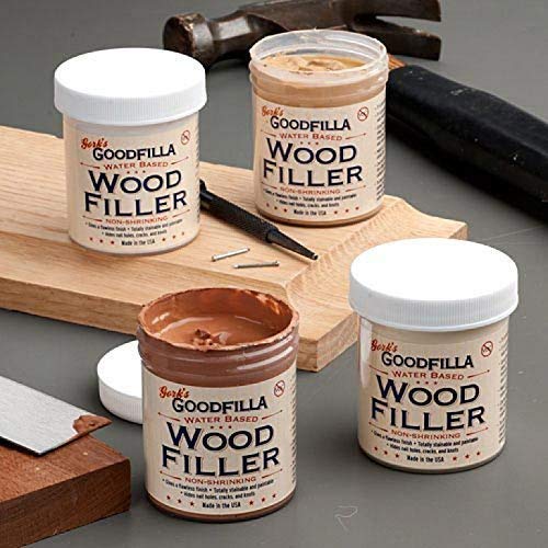 Goodfilla Walnut, 8 oz, Wood and Grain Filler, Stainable, Tintable, Sandable, Zero Waste, Non-Toxic, USA Made - color: Walnut, size: 8 oz