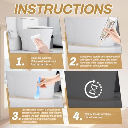 Beige Caulk, 200g Silicone Caulk for Bathroom Shower Kitchen Tile Floor Sealing, Waterproof, Stronger Adhesion, Shrink & Crack Proof, with a Scraper for Applying Evenly, 100g*2 - style: Beige