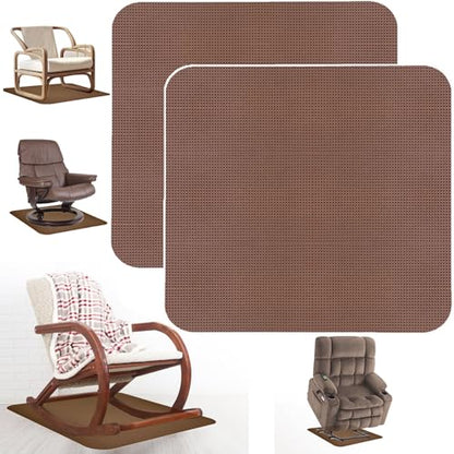 2Pcs Recliner Pads for Hardwood Floors Non Skid Furniture Gripper Pad Floor Rubber Mat,Anti Slide Furniture Pad Hardwood Floor Protector,Swivel Chairs Recliner Mats Non Slip Recliner Grippers - size: Sq-Coffee-2Pcs-30"x30"