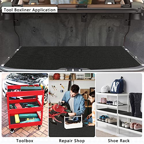Foam Toolbox Liner Drawer Mat 1/8 Inch Thick X 16 Inch Wide X 6 Ft Long Black, No Slip for Protecting Cabinet, Garage, Cart, Tool Box - color: Black, size: 16"W x 72"L