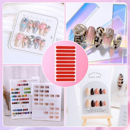 BQAN Double Sided Nail Tape for Press On Nails - 200 Pieces Clear Adhesive Mounting Tape for Nail Art Display, Fake Nail Storage & Manicure Organization (20 Sheets)
