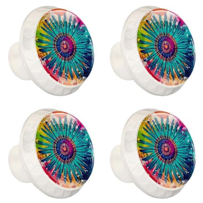 White Cabinet Knobs, Dresser Knobs, 4PCS Drawer Pulls with Screws for Home Office Kitchen, Flower Floral Christmas - color: COLOR8085
