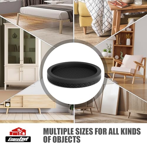 Ezprotekt Non Slip Furniture Pads, 8 Pcs 2" Anti Slip Rubber Caster Cups, No Slide Furniture Gripper, Anti Skid Furniture Coasters for Hardwood Floors, Furniture Stoppers to Prevent Sliding (Black) - size: 2" 8pcs