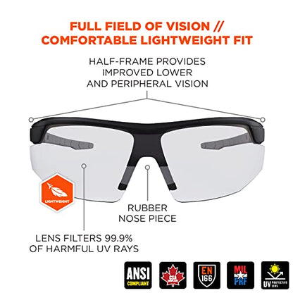Ergodyne Skullerz SKOLL Anti Scratch Safety Glasses, Anti-Fog, ANSI z87.1 - color: Clear Lens
