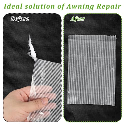 5Inch × 70FT RV Awning Repair Tape with Scissors, Outdoor Heavy Duty Repair Tape for Tarp, Tent, Boat Cover, Canvas, Sail Tape, Waterproof, UVproof and Heat-resistant Tear Repair Pctch Kit (1)