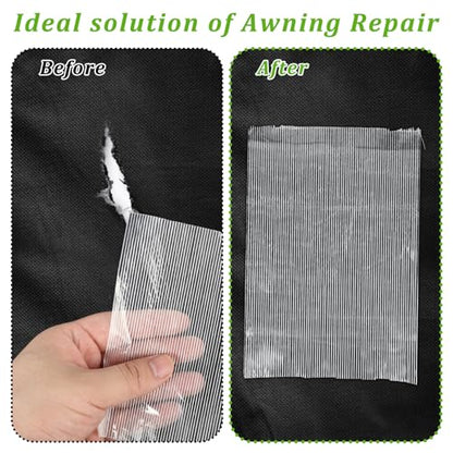5Inch × 70FT RV Awning Repair Tape with Scissors, Outdoor Heavy Duty Repair Tape for Tarp, Tent, Boat Cover, Canvas, Sail Tape, Waterproof, UVproof and Heat-resistant Tear Repair Pctch Kit (1)