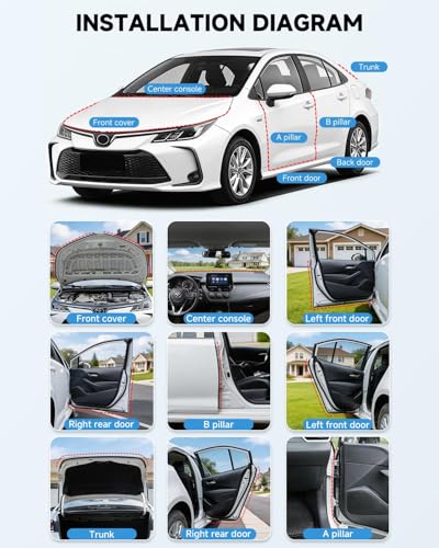 Weather Stripping Door Seal for Toyota RAV4 2006-2012, Rubber Seal Weather Strip Kit, Soundproof Noise Insulation Dustproof for Front/Rear Trunk A-Pillar B-Pillar Front/Rear Door (9-Pack) - size: for Toyota 2006–2013 RAV4