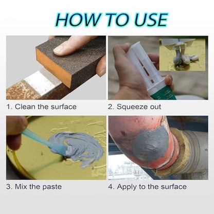 Metal Repair Glue, Muffler Repair kit, Epoxy Adhesive, Liquid Weld for Metal, for Stainless Steel, Plastics, Aluminum, Welding Metals to Metals Glue, high Strength，Heat and Water - size: Metal Glue 3 Pcs