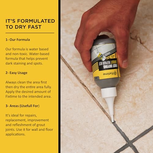 Tile Grout Repair Kit, Gray Grout Filler Tube 8 oz, Grout Repair Renews, Fast Drying Repait Kit, Grout Sealer for Floor Tile - Spatula Included (2xGray) - style: 2xGray