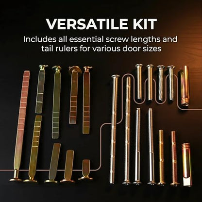 21-Piece Thick Door Lock Extension Kit – Adjustable Deadbolt Tailpiece Set for 1-4 Inch Doors – Fits SC1 SC4 KW1 Keyways – Long Screws – Heavy Duty Door Lock Repair Kit for Patio & Security Doors