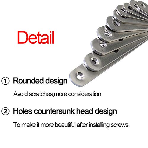 4 pcs 245mm / 9.7" Length 8 Hole Stainless Steel Straight Corner Brackets Flat Fixing Mending Brace Plates with Fixing Screws