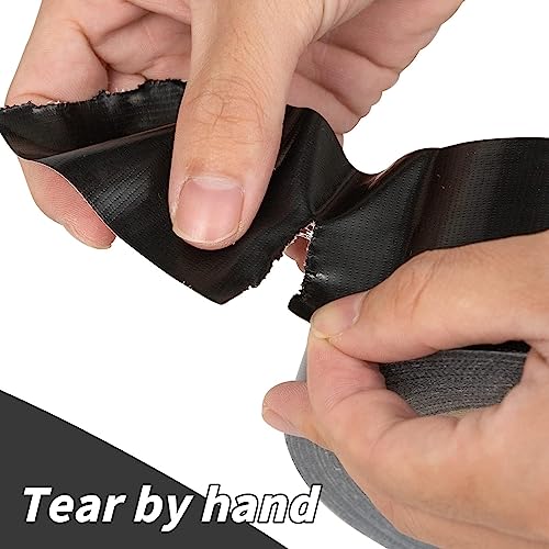 4 Inch Black Duct Tape - 4 Pack Heavy Duty Duct Tape, Totals 220 Yards, 8.3 mil Thickness, Strong, Flexible, No Residue, All-Weather and Tear by Hand - for Repairs, Industrial, Professional Use - color: Black, size: 4inch x 220 yards