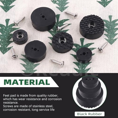 Keadic 24Pcs 24mm/1" Screw-On Round Rubber Feet Furniture Pad Bulk Set, Black Non-Slip Floor Protector Furniture Sliders for Wooden Chair Tables Leg