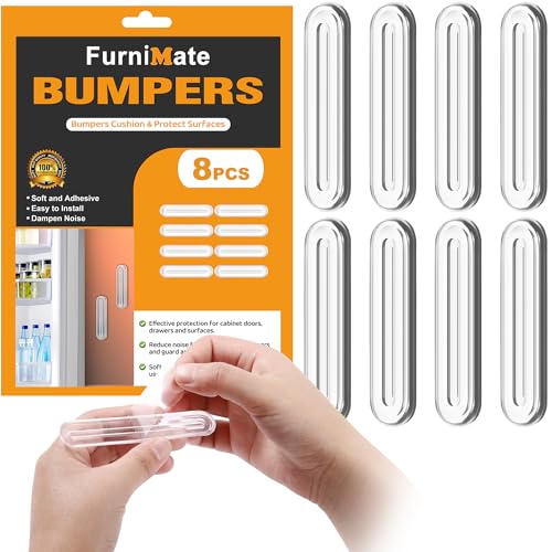 Wall Protector from Furniture 8PCS Short, Wall Bumper Guards, Fridge Door Stopper, Furniture Wall Protectors 2.4x0.6x0.2inch - size: 8pcs Short Thick