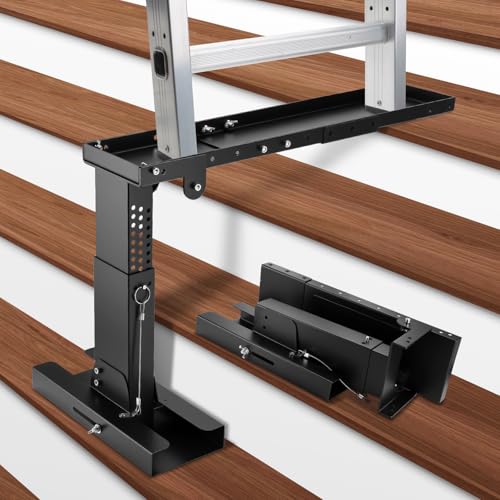 Ladder Extender Pro, Heavy-Duty Ladder Stabilizer High Strength, Non-Slip Adjustable Extendable Ladder Leveler for Stairs (12.3-18.5" H, 16.8-29.8" L) 500 lb Capacity, Fits Telescopic/Straight Ladders