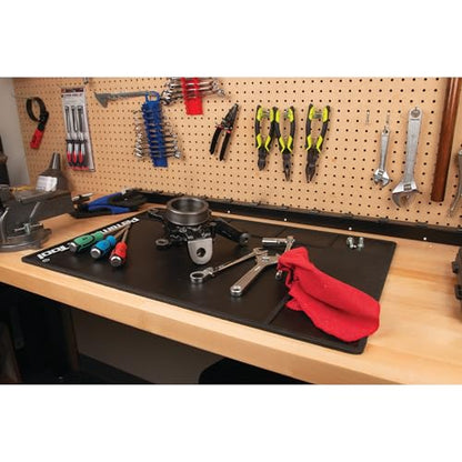 Performance Tool W88960 Heavy Duty 1/4-in Thick Rubber Work Mat: 30x20-in Size, Made of 100% Recycled Rubber, Parts Organizer, Extra Thick for Work Surface Protection in The Home or Garage, Black
