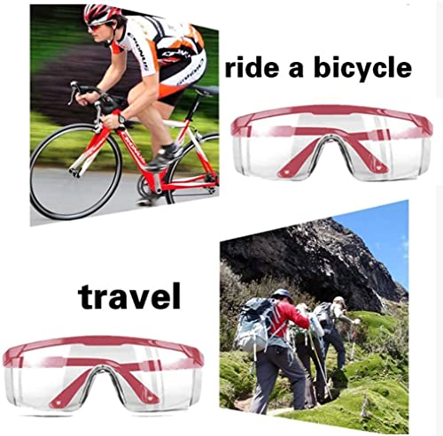 5 PACKS Safety Glasses Goggles, Men Women Clear Anti-fog UV400 Protection Eyeglasses Adjustable Temples ANSI Z87 Eyewear Protection Anti-Scratch Eye Shields for Industrial Work - color: Blue &Yellow