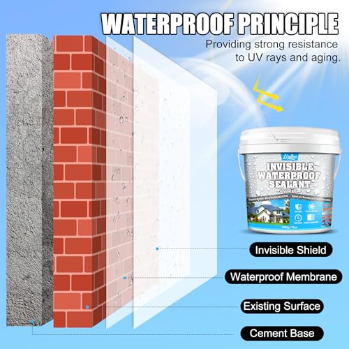 Waterproof Sealant - 70oz Water-Based Transparent Waterproof Coating, Invisible Water Proof Agent Indoor & Outdoor, Anti-Leakage Water Sealant for Roofs, Walls, Bathroom, Kitchen, Terraces, Garden - size: 70oz