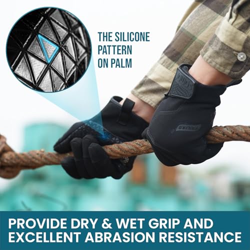 TAILI Level 3 Needle, Level 5 Puncture Resistant Work Gloves for Gardening, Touchscreen, Breathable, Grip Enhanced A7 Cut Resistant Safety Gloves, Black, Medium (M), 1 Pair - color: Medium, Black