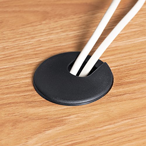 Desk Grommet 2 Inch, Plastic Desk Cord Cable Hole Cover Grommet - 10 Packs, Black - color: Black