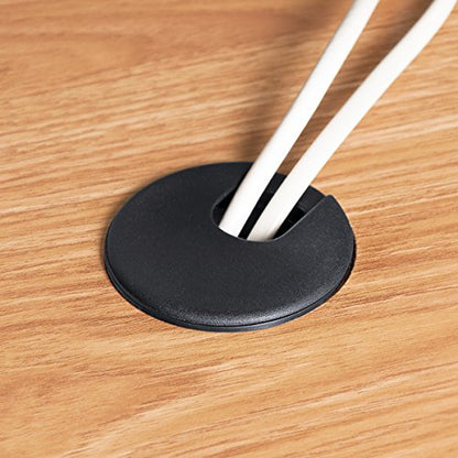 Desk Grommet 2 Inch, Plastic Desk Cord Cable Hole Cover Grommet - 10 Packs, Black - color: Black