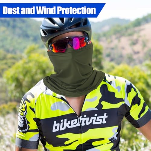 Mandydov Summer Cooling Neck Gaiter Face Mask Breathable Balaclava, UV Protection Wind Dust Proof Face Cover Scarf - color: Combo 3