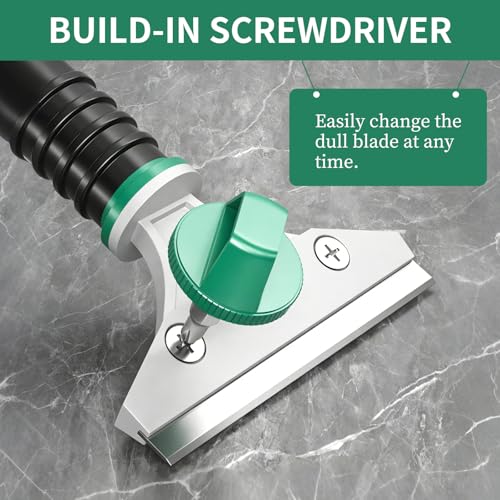 6 in 1 Caulk Remover Tool with Dual-End Multi-Function Handle – Includes Grout Removal Tool for Bathroom, Kitchen, Tile, Shower, Sink & Window Sealing and Cleaning - color: Green