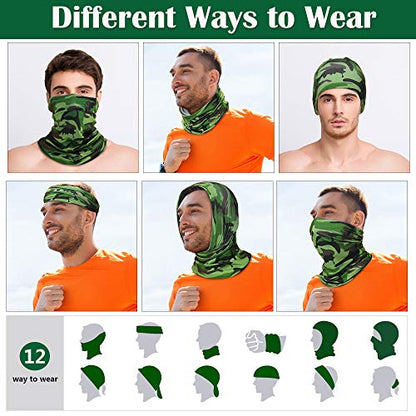 Geyoga Neck Gaiter Bandana Face Mask Summer UV Protection Cooling Breathable Face Mask Neck Scarf Balaclava for Men Women - color: Camouflage Colors