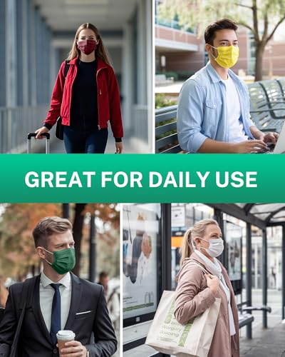Disposable Face Masks Made in USA, 4 Ply for Families, Students, Breathable All-Day Wear & Safety, FSA HSA Eligible, ASTM Level 3 Medical Grade, 50 Pack, Bright Yellow - color: Bright Yellow, size: 50 Pack, style: Resealable Bag