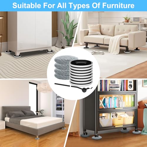 New Upgrade Furniture Sliders, Multi-Surface 3-in-1 Furniture Movers Sliders, Round Moving Pads with 8PCS 4.3" Carpet Sliders+4PCS Hard Floor Socks+1 Lifter, Protect Floor and Easily Move Furniture - size: 4.3in Round 8+4+1Pack