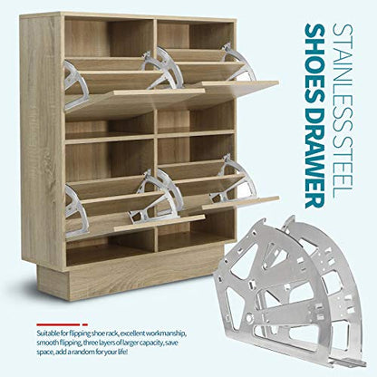 3 Layers Shoes Drawer Cabinet Hinges, Silver Shoe Cabinet Replacement Fittings Stainless Steel for Kitchen Living Room, 1 Pair - color: Silver, size: 3 Layers
