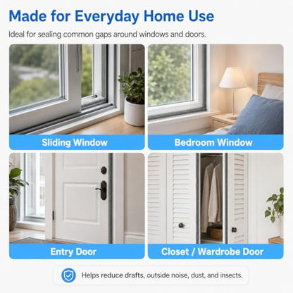 Weather Stripping Door Seal Window Seal - 40FT Brush Window Insulation Door Weather Stripping Anti-Draft for Door Insulation Soundproofing - size: 0.35" X 0.6" (40FT)