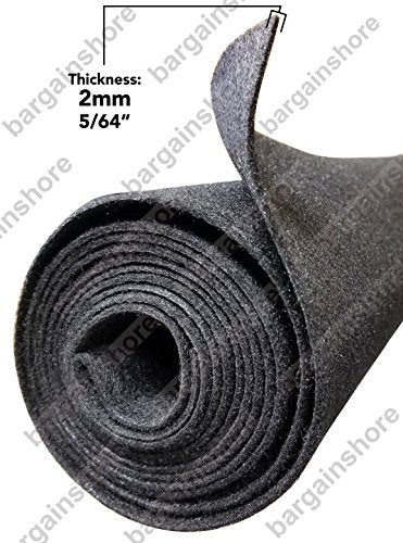 Polymat 3ft x 4ft 3'x4' Grey Charcoal Roll 1 Yard of Polymat: Multipurpose Mat use for Carpeting Subwoofers DIY Projects Shelf Lining Toolbox Lockbox Closet mat Cat Dog Pet Food Area School Classroom