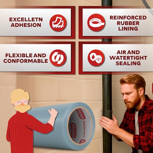 XFasten Waterproof Patch Seal Repair and Leak Shield Tape, Clear, 6-Inch x 5-Foot, Weatherproof Water Barrier Tape for Chimney, Roof, Boat, and HVAC Hose Repair - color: Clear