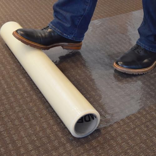 Zip-UP Carpet Protection Film - 24" x 50' Floor and Surface Shield with Self Adhesive Backing & Easy Installation - CPF2450