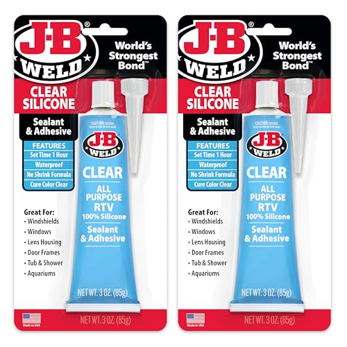 J-B Weld 31310 Clear All-Purpose RTV Silicone Sealant and Adhesive - 3 oz. - 2-Pack - size: 3oz 2 Pack