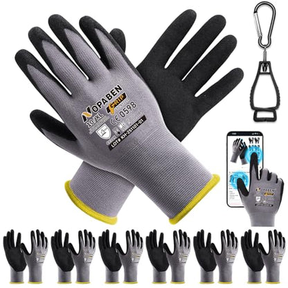 Safety Work Gloves - 7 Pairs, Seamless Knit Glove with MicroFoam Nitrile Coated Smooth Grip on Palm & Fingers for Men and Women, Ideal for General Duty Work(XL,Gray) - size: X-Large, style: 7 Pairs,grey