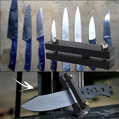 SCOTTCHEN Hardened File Guide Knife Making Tool, Hardened Metal Hardness up to 55, for Belt Sander, Knife Makers file Guide - style: Knife File Guide