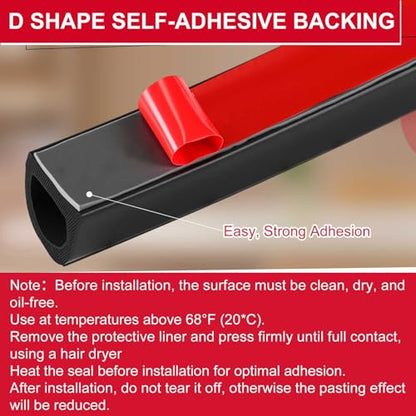 Pangda 26Ft D Shape Rubber Weather Stripping Foam Self-Adhesive EPDM Seal Strip for Noise Reduction Waterproof Dustproof for Cars Boats RVs Windows Doors (3/4" W x 3/4" H) - size: 26ft L, style: 3/4" W X 3/4" H